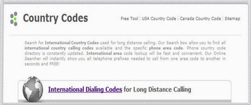 საერთაშორისო სატელეფონო კოდები - Countrycodes