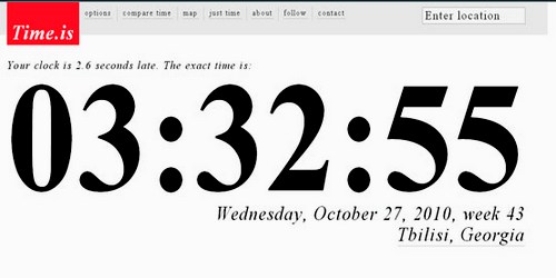 ზუსტი დრო მსოფლიოს ნებისმიერ ქალაქში - Time.is